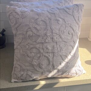 Pottery Barn Textured Mauve Tone Cotton Pillow Covers